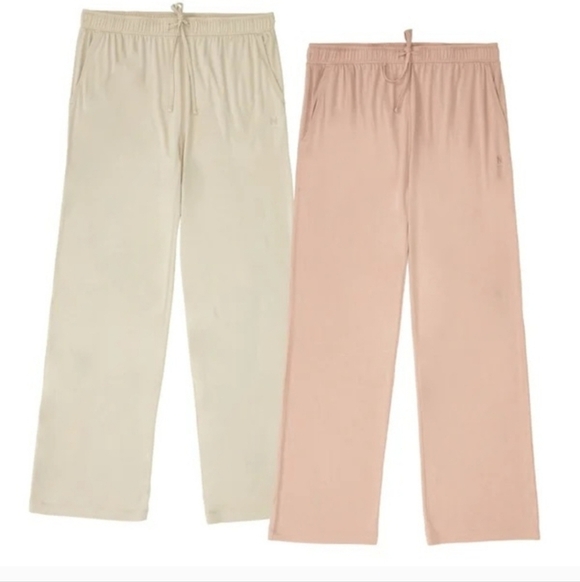 New! Natori Lounge Pants Size Medium Pink Beige PJ Pants Casual Neutral Relaxed - Picture 2 of 14